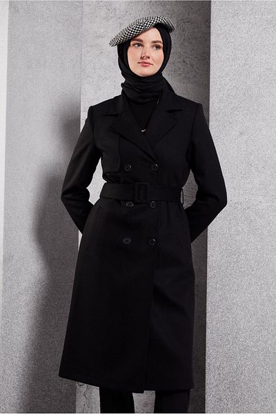 Alvina 10919 Model Belted Trench Coat