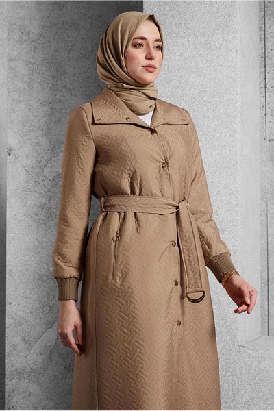 Alvina 10928 Model Belted Trench Coat