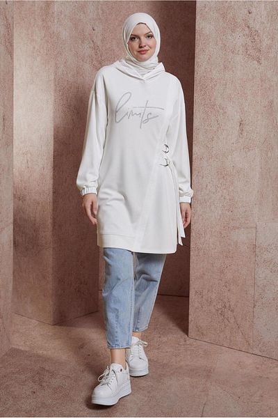 Alvina 44516 Model Stone Printed Tracksuit Tunic