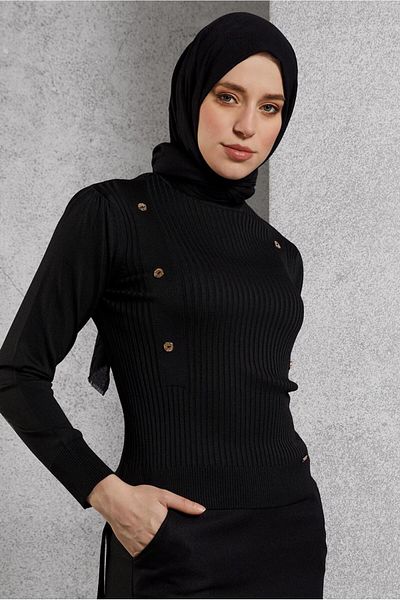 Alvina 45010 Model Pulover Tricotaj cu nervuri