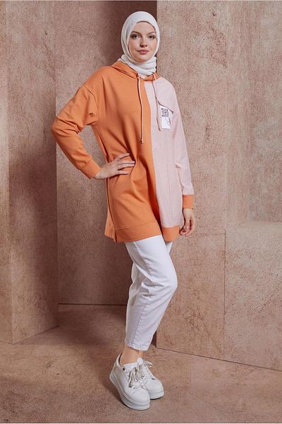 Alvina 44618 Model Hooded Tracksuit Tunic