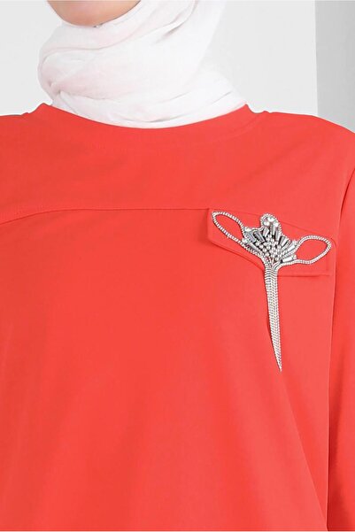 Alvina Crew Neck Stone Detailed Tracksuit Tunic - 43884