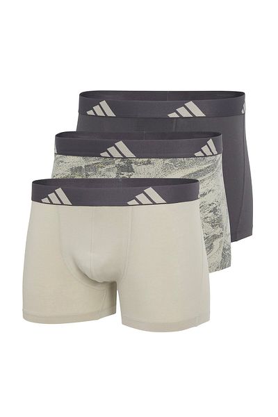 adidas Herren Boxershorts, 3er Pack - Trunks, Active Flex Cotton, Logo, einfarbig
