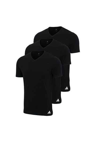 adidas Herren T-Shirt, 3er Pack - V-Neck Shirt, Active Core Cotton, einfarbig