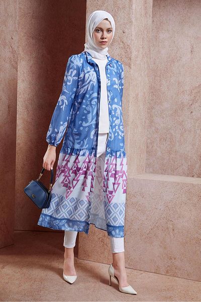 Alvina Linen Textured Patterned Tunic - 44771