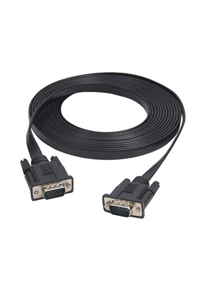 Generic كابل VGA مسطح أسود - 5 متر