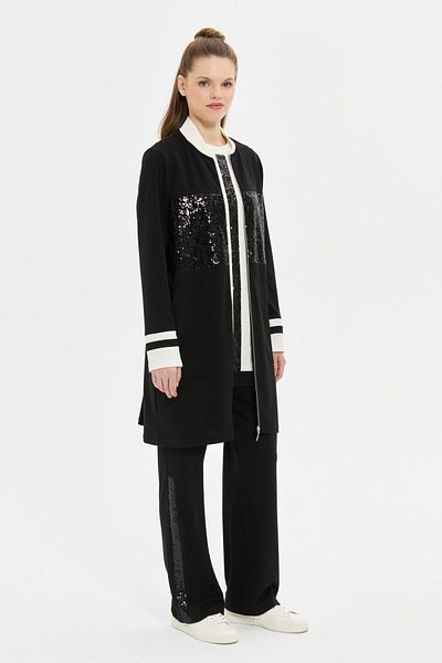 Esswaap Sequin Detailed Triple Tracksuit Suit Black