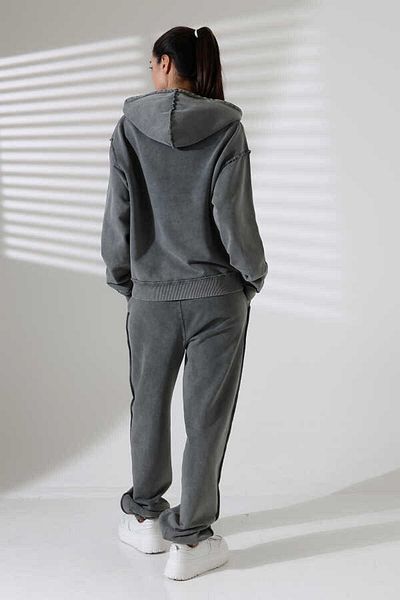 MOSRANİC Women's Dark Gray Hooded Sweatshirt Msc313Üst