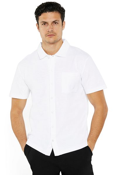 Nautica Men's White Button-Up Shirt for Smart Casual Style – Cotton Classic Breathable Wear All-Day Fit