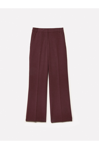 Sisley Women's Dark Brown Viscose Blend Regular Waist Wide Leg Pants