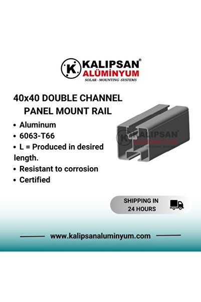 kalıpsan 40x40 Alüminyum Çift Kanallı Ray Profili (2000MMX3)sigma