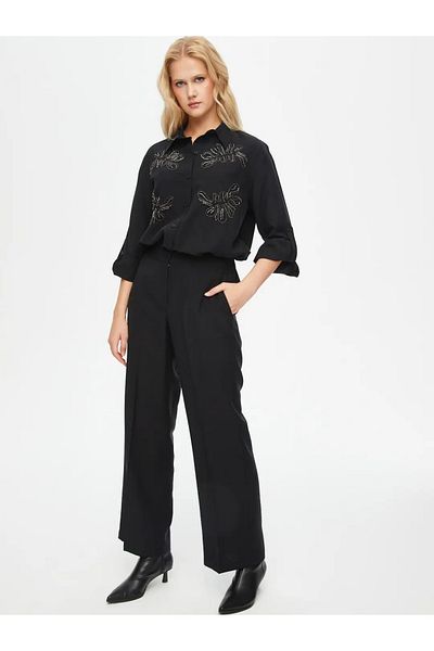 Faik Sönmez Pantaloni minimalisti pentru femei cu talie înaltă - croiala dreaptă - eleganti și confortabili