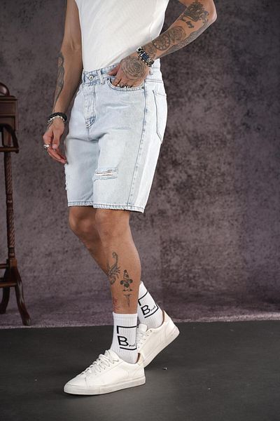 king brich Ανδρικό τζιν σορτς Regular Fit