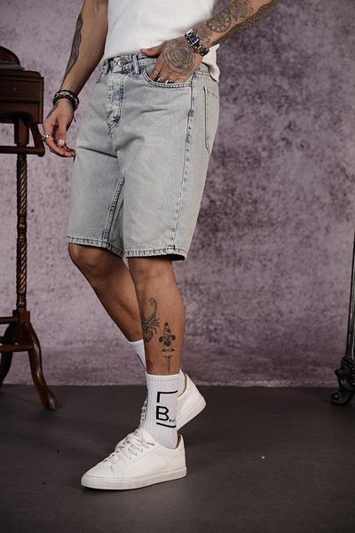 king brich Regular Fit Men's Denim Shorts with Pockets