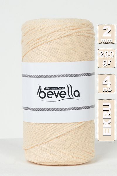 Bevella Macrame Cord Νήματα τσάντας με 2 mm - 200 gr Estrik Macrame IP Macro και Chalsa IP