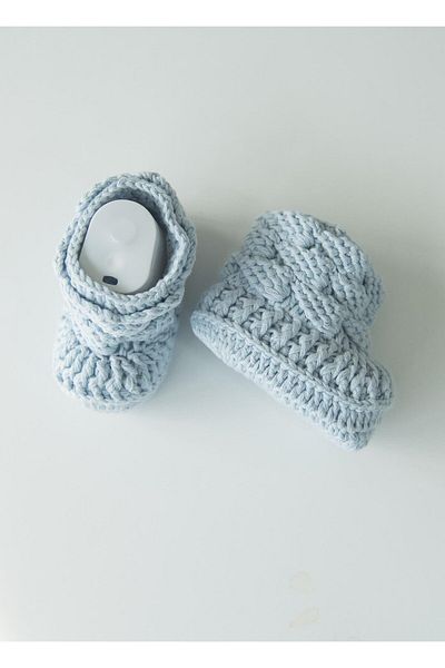 kitikate Blue Hand Knitted - Men's Booties Shoes