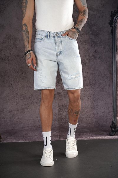 king brich Ανδρικό τζιν σορτς Regular Fit
