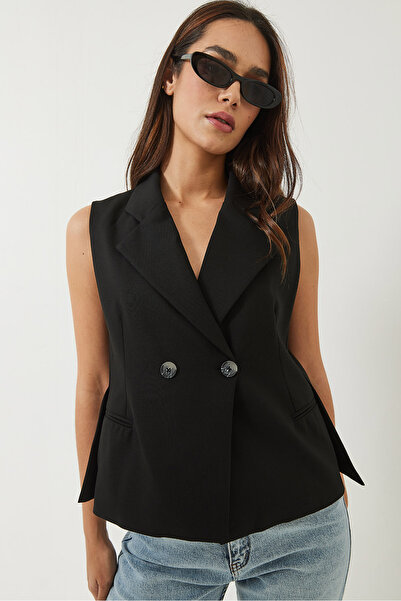 Bianco Lucci Жіночий жилет з шалевим коміром асиметричного крою 60429 60283003