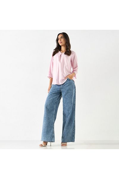 FAV V-neck Top with 3/4 Sleeves