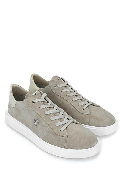 Tamer Tanca Men's Genuine Leather Beige Suede Sneakers & Sports Shoes