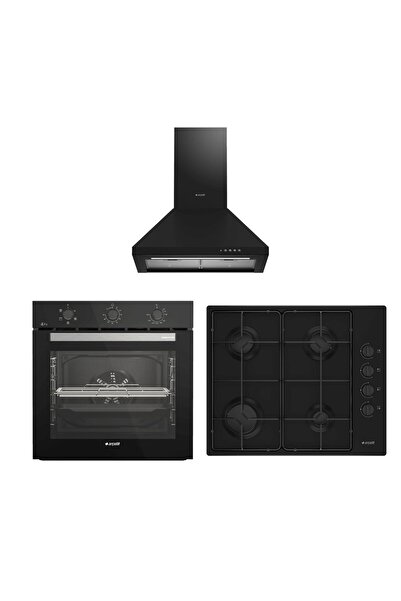 Arçelik Siyah Ankastre Set 2 (AFC 231 S - OMD D 611 ES - P 27 YS)