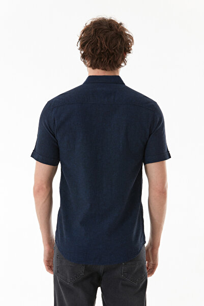 Fulla Moda Basic Kısa Kollu Keten Gömlek