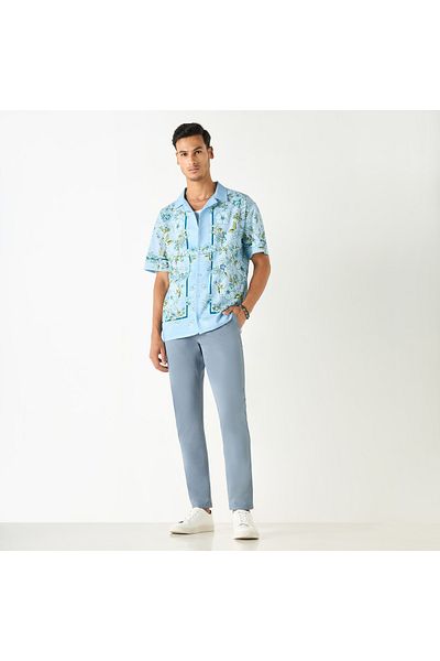 FAV Relaxed Fit Floral Print Shirt with Camp Collar
