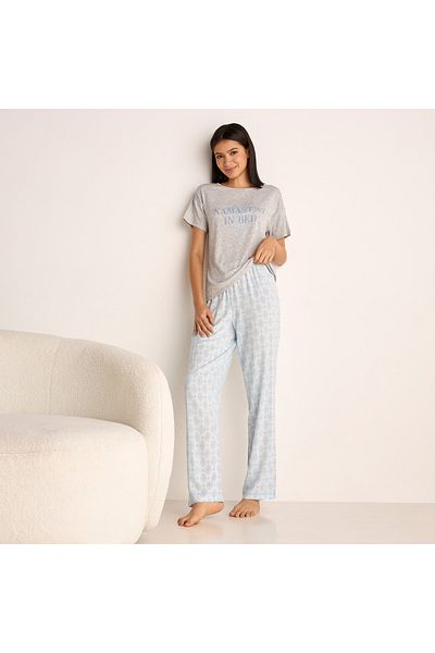 FAV Printed Round Neck T-shirt and Pyjama Set