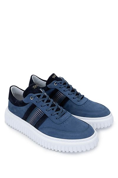 Tamer Tanca Men's Genuine Leather Blue Sneakers & Sports Shoes