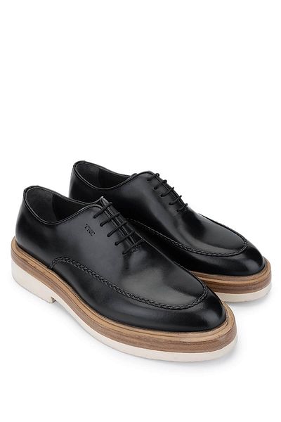 Tamer Tanca Men's Genuine Leather Black Casual Shoes