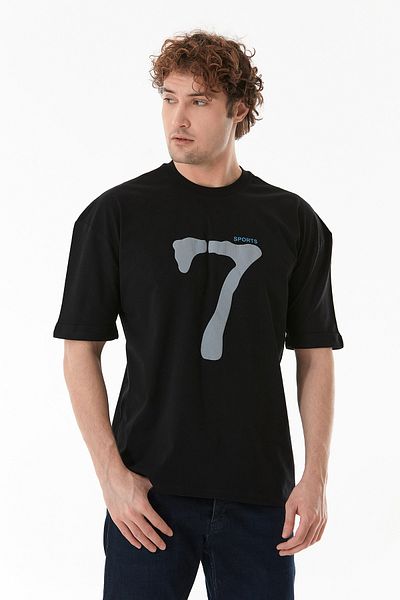 Fulla Moda Μπλουζάκι Sports 7 Printed Oversize
