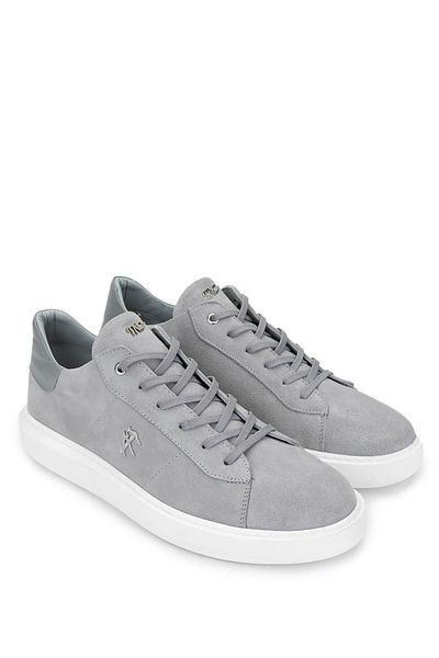 Tamer Tanca Men's Genuine Leather Gray Sneakers & Sports Shoes