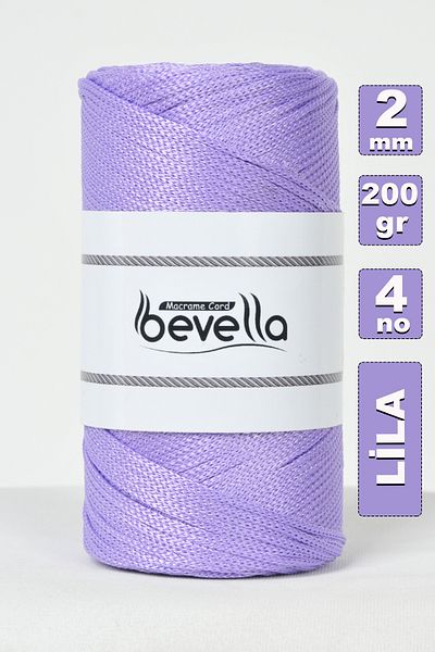 Bevella Macrame Cord Lilac Polyester Macrame Thread 200 Gr 2 mm Plate and Bag Thread