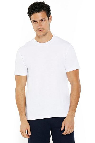 Nautica Men's White Round Neck T Shirt—Modern Knit Design for Versatile Effortless Everyday Style