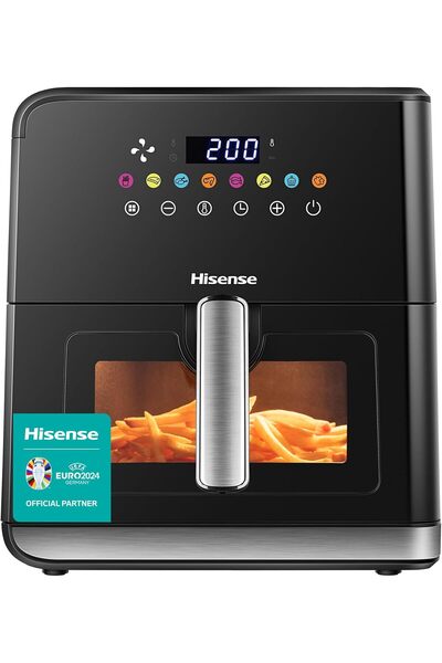 Hisense مقلاة هوائية سعة 8 لتر مع لوحة لمس ملونة، مقلاة هوائية