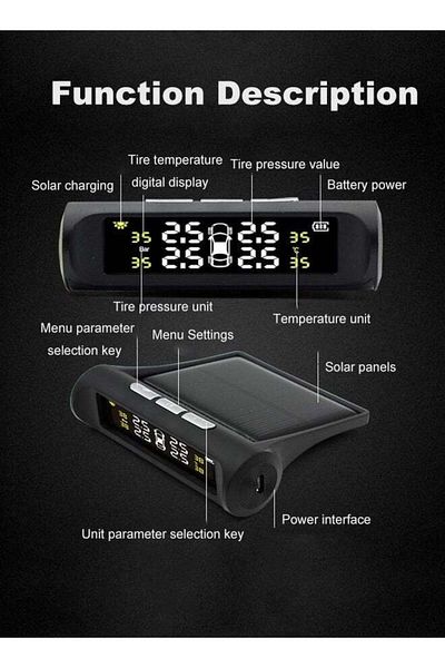 fulina Tire Pressure Monitoring System,Digital LCD Display,4 Built-in Sensors,6 Reminder Modes