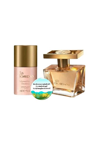 Oriflame Set complet pentru Ea Miss Giordani (apa de parfum, deodorant roll-on), insigna Dactylion