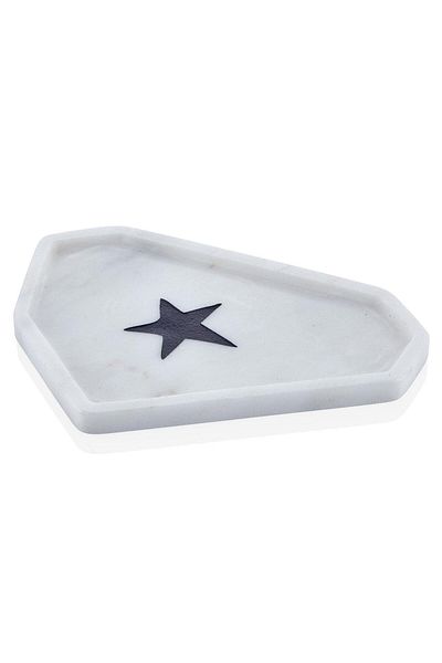 SETABIANCA Large Evza Marble Geometric Star Plate