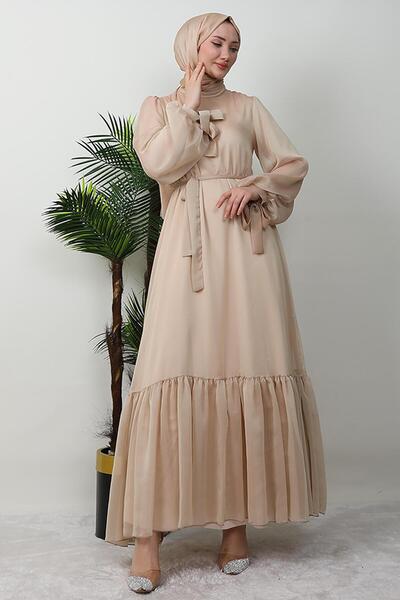 GİYZAMİLA Λεπτομέρεια βολάν Φόρεμα Janjan Reflective Gold