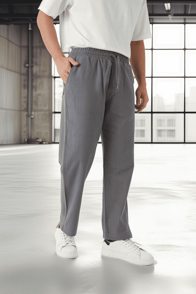 Valiberta Lightweight and Breathable Cotton Relaxed Fit Baggy Men's Pants - Smoked