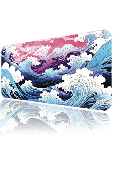 ilyuka Gaming Mousepad 90x40cm XXL Büyük Boy Dikişli Kenar Kaymaz Taban MP459...