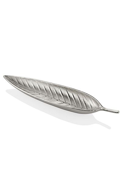 SETABIANCA Kayak Plate - Evza Döküm - Decorative Leaf - Silver