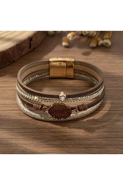 Ayzen Faux Leather Magnetic Buckle Bracelet