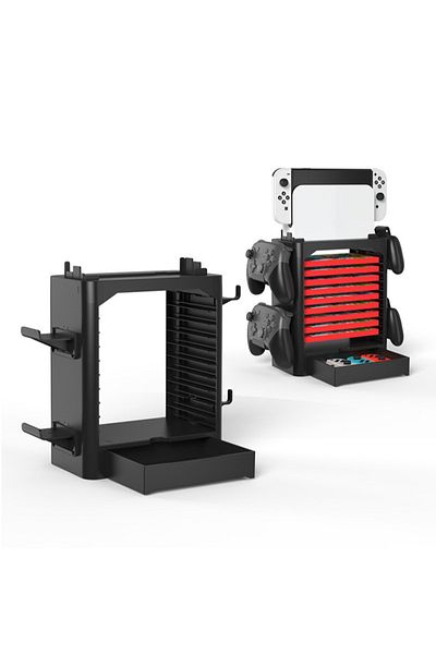 FlashHawk Multi-function Game Storage Tower for Nintendo Switch/OLED/Lite Black