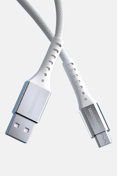 MOOGMAX Mx-065 Micro Fabric Cable Charger, White