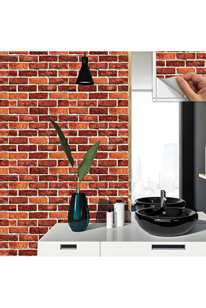 TİNK Kendinden Yapışkanlı Kırmızı Tuğla Desenli Pvc Karo 30x30 Cm (33 ADET) 3m2