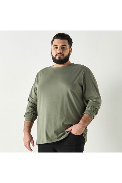 FAV T-shirt with Crew Neck and Long Sleeves