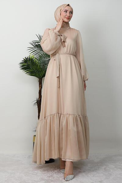 GİYZAMİLA Λεπτομέρεια βολάν Φόρεμα Janjan Reflective Gold