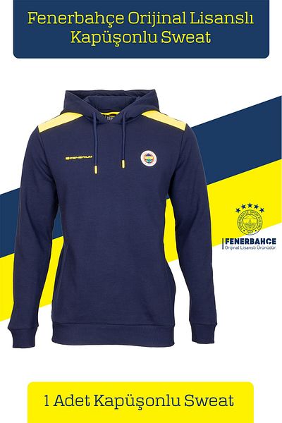 Fenerbahçe Γνήσιο μπλουζάκι με κουκούλα Navy Blue με άδεια χρήσης