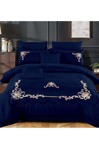 Comfy Dream 6 Pc Embroidery Cotton Comfy Comforter Set With Fiber Filling 4